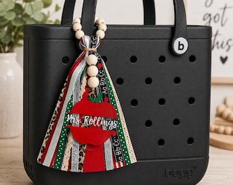 Lehrer Bogg Bag Quaste, personalisierte Lehrer Geschenk, benutzerdefinierte Name Taschenanhänger, Geschenk für Lehrer, Zurück zu Schullehrer Zubehör