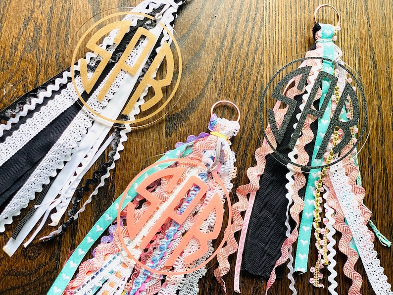 Bag Tassel with Clip Attachment, Bag Charm, Beach Bag Monogram, Custom Bag Monogram, Backpack Tag image 1