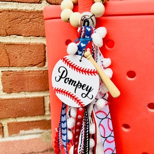 Custom Baseball  Bag Charm, Baseball Mom, Baseball Keychains