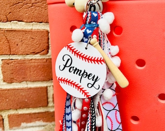 Bogg Bag Custom Baseball Taschenanhänger, Baseball Mom, Baseball Schlüsselanhänger