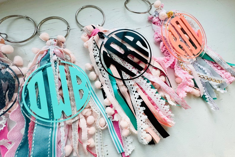 Bag Tassel with Clip Attachment, Bag Charm, Beach Bag Monogram, Custom Bag Monogram, Backpack Tag image 2