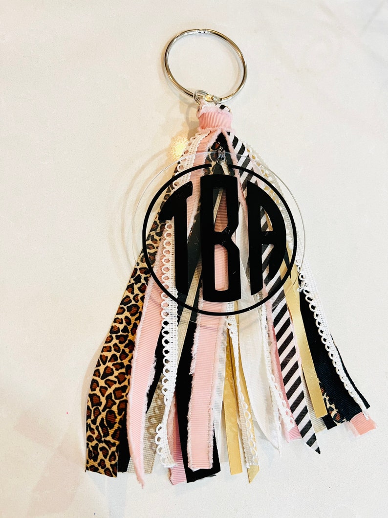 Bag Tassel with Clip Attachment, Bag Charm, Beach Bag Monogram, Custom Bag Monogram, Backpack Tag image 5