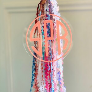 Bag Tassel with Clip Attachment, Bag Charm, Beach Bag Monogram, Custom Bag Monogram, Backpack Tag image 7