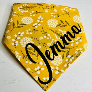Honeycomb Color Dog Bandana, Floral Pet Bandana, Dog Lover Gift, Girl Dog Bandana, Fall Dog Scarf, Boho