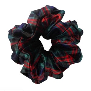 Plaid Velvet Hair Scrunchie, Scrunchies Velvet Hair Scrunchie, Jumbo Scrunchie