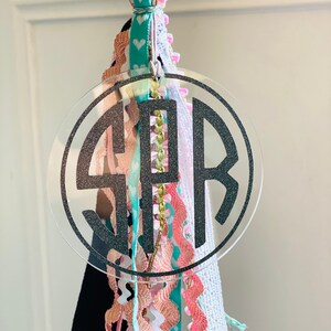Bag Tassel with Clip Attachment, Bag Charm, Beach Bag Monogram, Custom Bag Monogram, Backpack Tag image 10