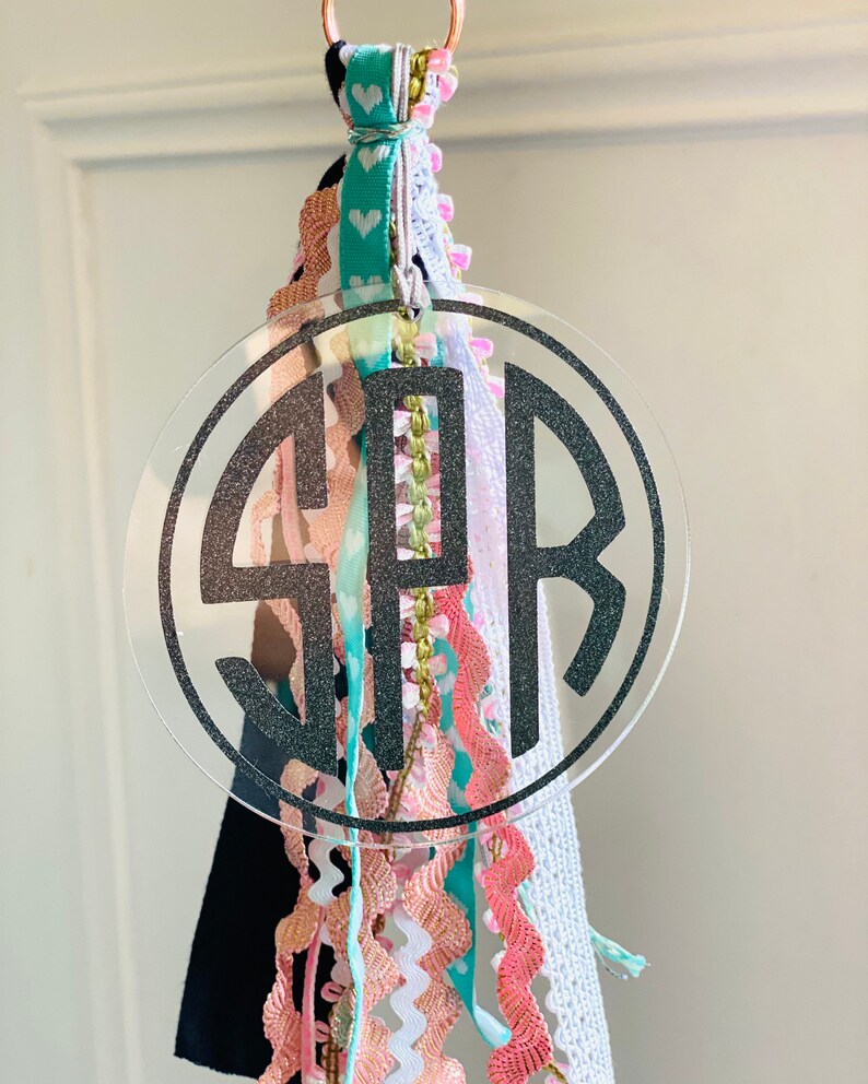 Bag Tassel with Clip Attachment, Bag Charm, Beach Bag Monogram, Custom Bag Monogram, Backpack Tag image 10
