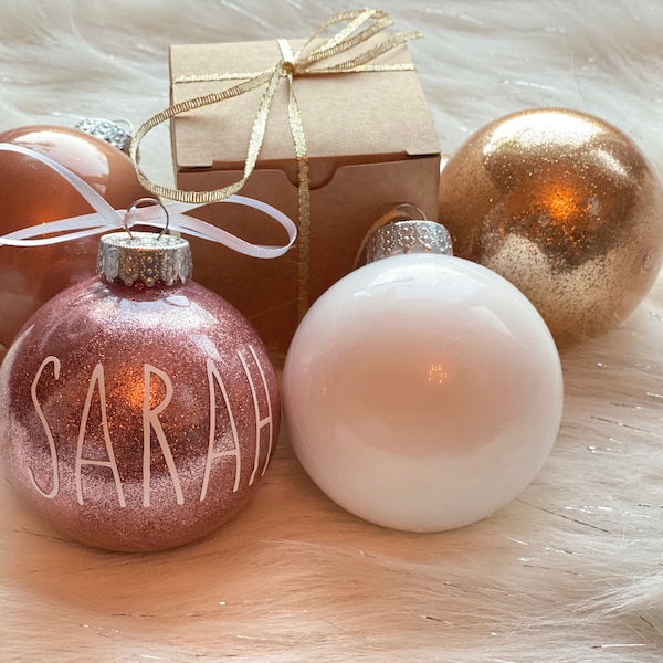 Christmas Ornament, Personalized Christmas Ornament, Glitter Ornaments 2022, Glitter Ornament, Bulk Personalized Ornament