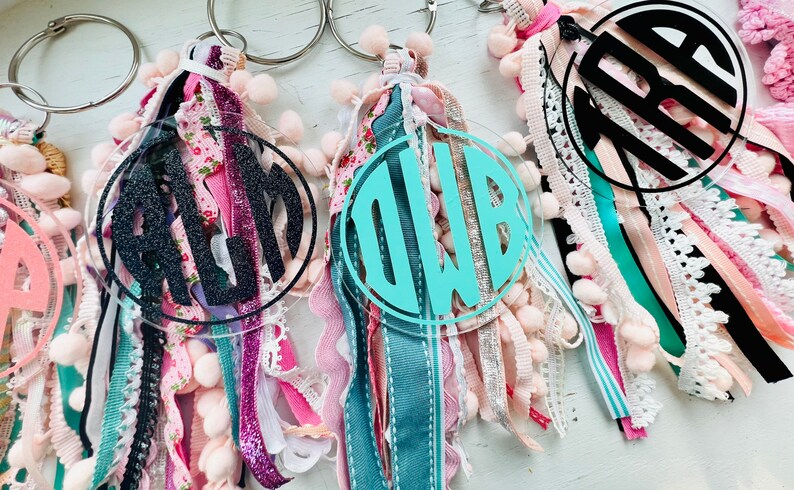 Bag Tassel with Clip Attachment, Bag Charm, Beach Bag Monogram, Custom Bag Monogram, Backpack Tag image 3