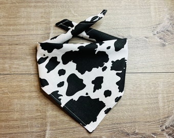 Cow Print Dog Bandana, Calico Print Dog Bandana, Pet Neckwear, Moo