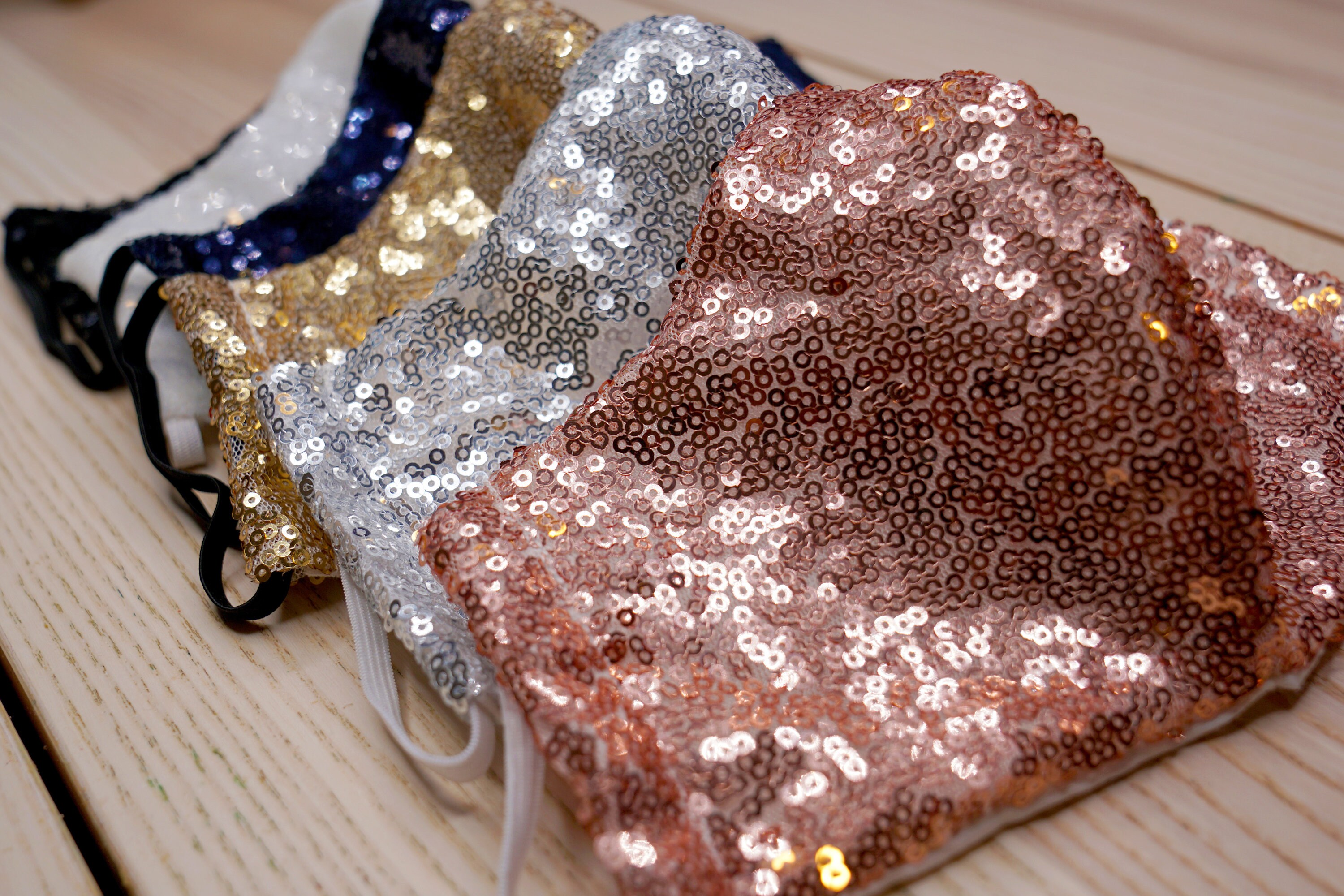 Pretty Face Masks Rose Gold Sparkly Face Masks Wedding Etsy