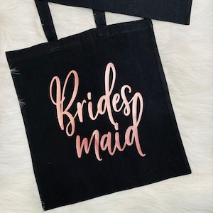 Bridesmaid Tote Bags, Maid of Honor Tote, Personalized Bridesmaid Bags, Bridal Party Bridesmaid Gifts, Free name Personalization
