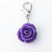 Purple Rose Charm Fashion Pendants Jewelry Diy Jewelry Findings Accessories with lobster claw