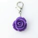 Purple Rose Charm Fashion Pendants Jewelry Diy Jewelry Findings Accessories with lobster claw