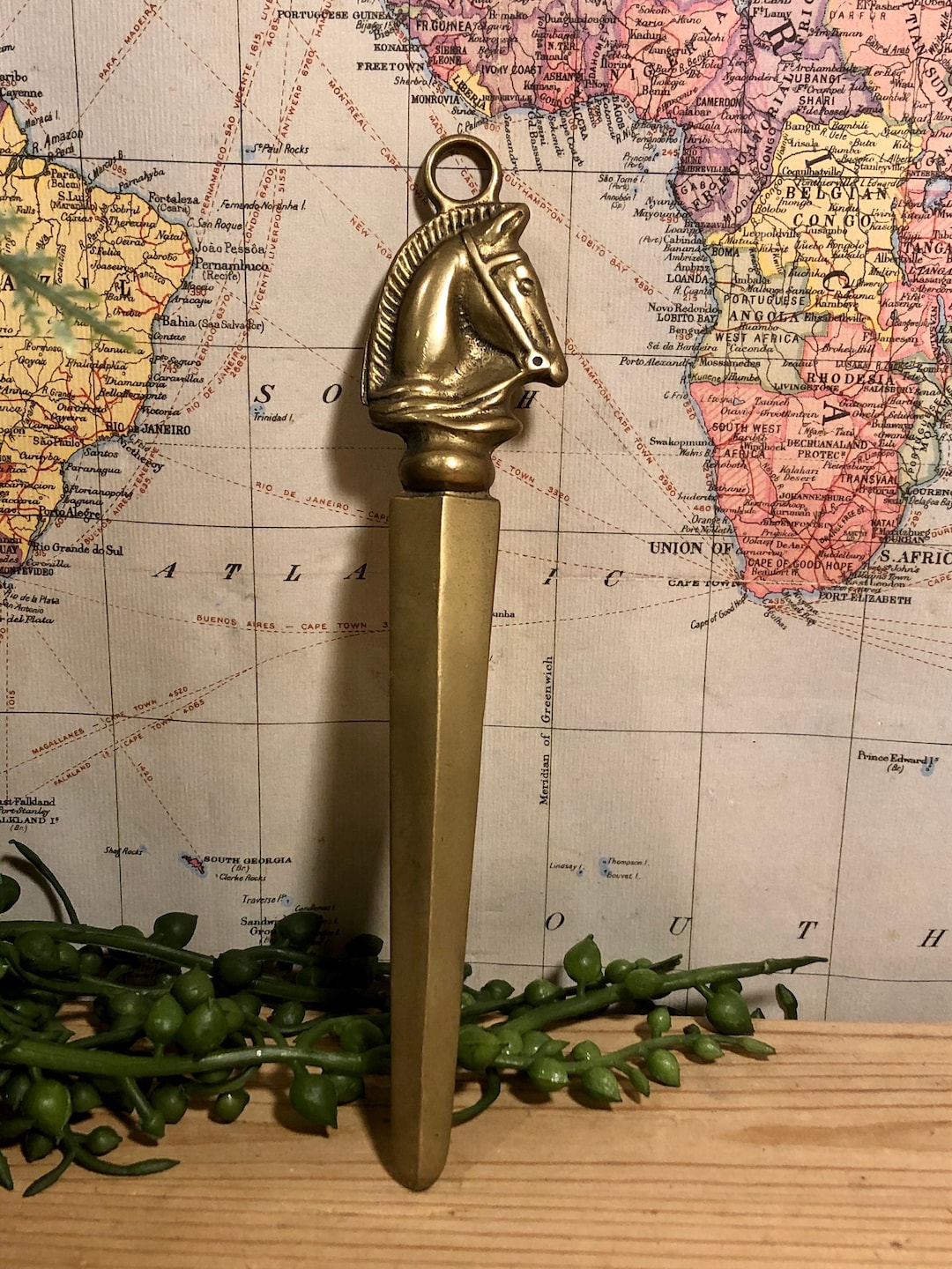 Vintage Brass Horse Letter Opener Etsy