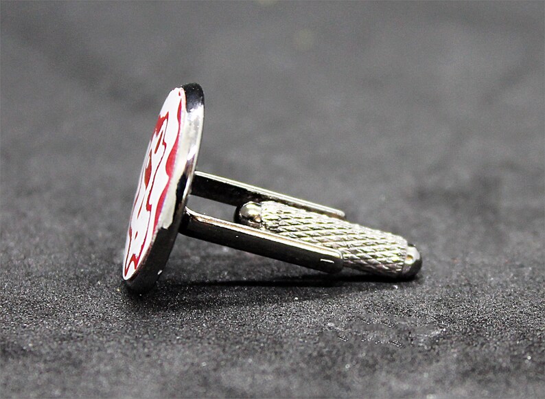 Fordite Cuff Links Gun Metal Base 18mm Round Priced Per Pair 18AC1-016