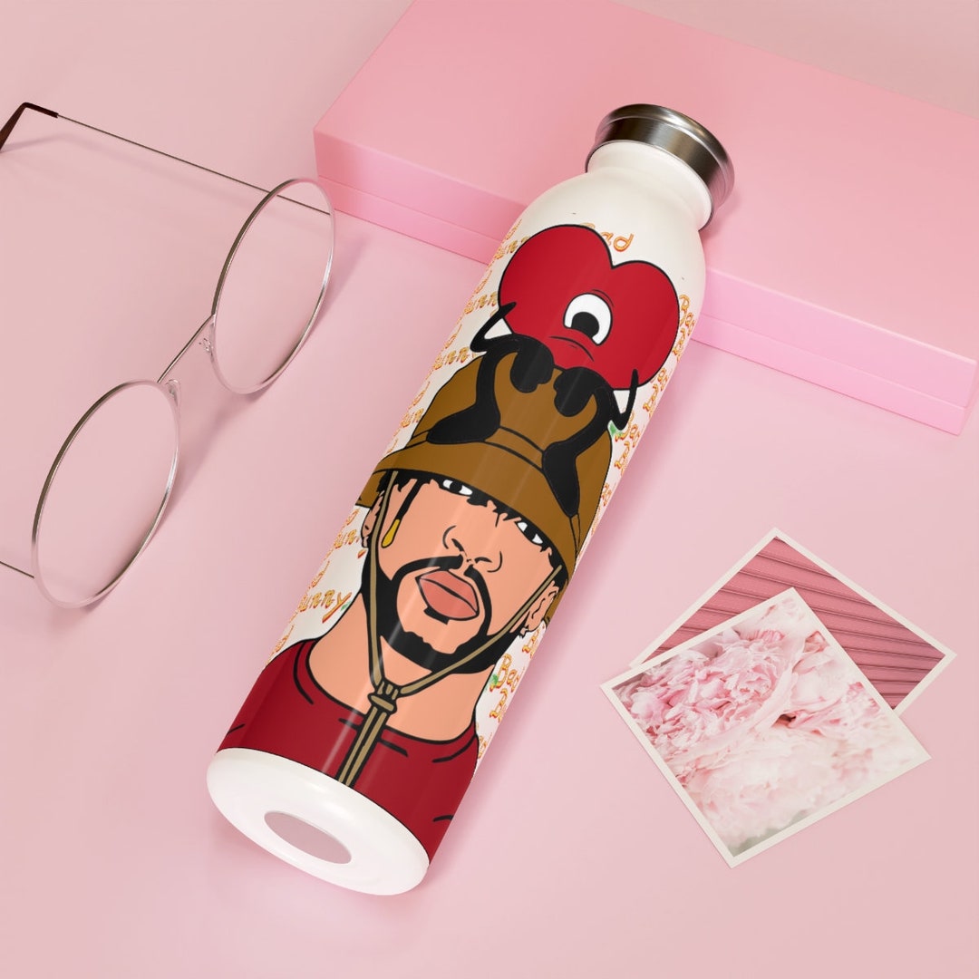 Bad Bunny Heart Water Bottle Bad Bunny Water Bottle Un Etsy