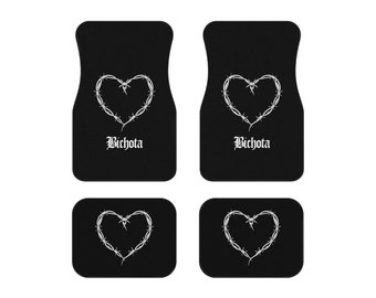 Karol G Car Mats (Set of 4), Front Car Mats, Rear Car Mats, Karol G Bichota Car Accessories, Karol G Heart Car Floor Mats