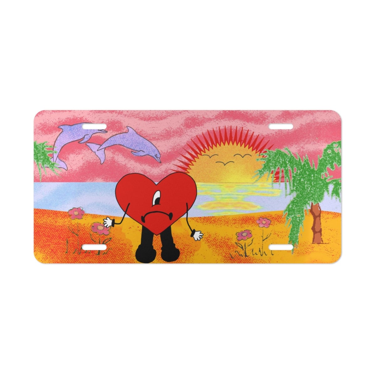 Bad Bunny Heart License Plate