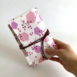 Handmade Compact Roll-up case Japanese cotton interchangeable knitting needles crochet hooks pens pencils case pink purple floral