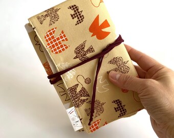 Handmade Roll-up Knitting Needle Case: Japanese Cotton Bird Yarn Print