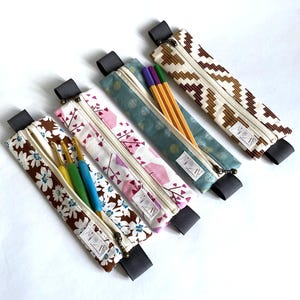 Japanese Cotton Book Band Pencil Case: Handmade Pen Holder Zip Pouch