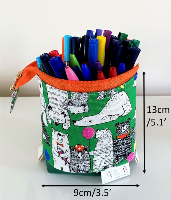 DIY Sliding Pencil Case Pattern - How to make a pop up slide down standing  pencil case 