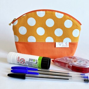 Small Cotton Zipper Pouch: Cosmetic, Travel, Knitting Bag