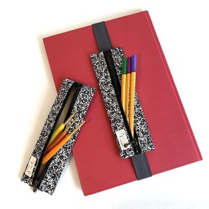 Japanese cotton book band pencil case planner journal pen holder apple pen iPad pen holder crochet hook case slim zip pouch stocking filler