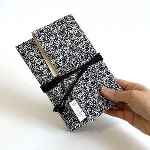 Handmade Compact Roll-up case Japanese cotton interchangeable knitting needles interchangeable crochet hooks black unisex