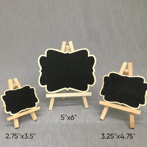 Mini placas de madeira para quadro negro: comida em formato de onda e decoração de casamento