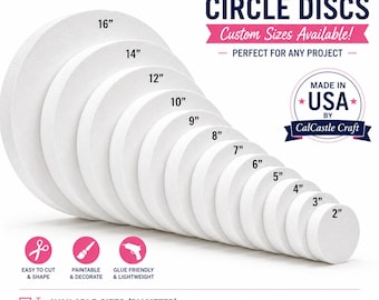Craft Foam Circle Discs | Custom Size Foam Rounds | White Smooth EPS foam Circles for DIY Crafts, Cake Dummies, Floral Arrangements