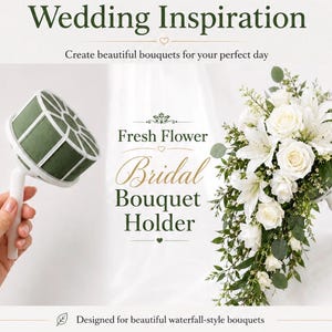 Soporte para ramo de novia con espuma floral / Mango para ramo de boda con flores frescas / Base para ramo de novia DIY / Suplemento para arreglos florales de floristería