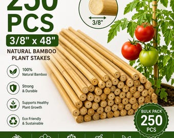 250 STKS Bamboe plantenstokken 48" natuurlijke tuinsteunen voor planten Tomaten Orchideeën Bloemen