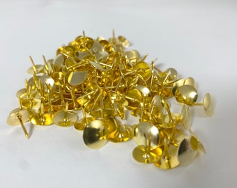 100 Count Gold Thumb Tacks Brass Plated Rust Resistant