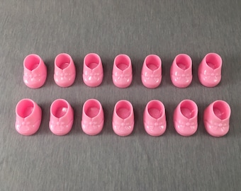 12pc Pink Baby Shower Booties Shoes Favor Treats Decoration Cake Candy Holders Favors