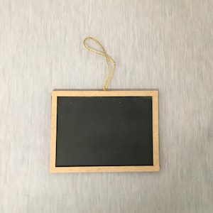 Mini 3&quot; x 4&quot; Wooden Frame Rectangle Hanging Chalk Blackboard for Arts & Crafts, Table Numbering, Party Favors (4 Pack)