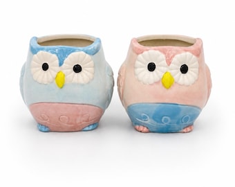Ceramic Owl Succulent Planter | Cute Owl Flower Pot | 4.5” Ceramic Cactus Planter | Indoor Plant Pot | Owl Lover Gift | Desk & Home Décor