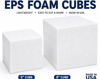 EPS Foam Blocks, 5" or 8", Lightweight Craft Foam, Made in USA