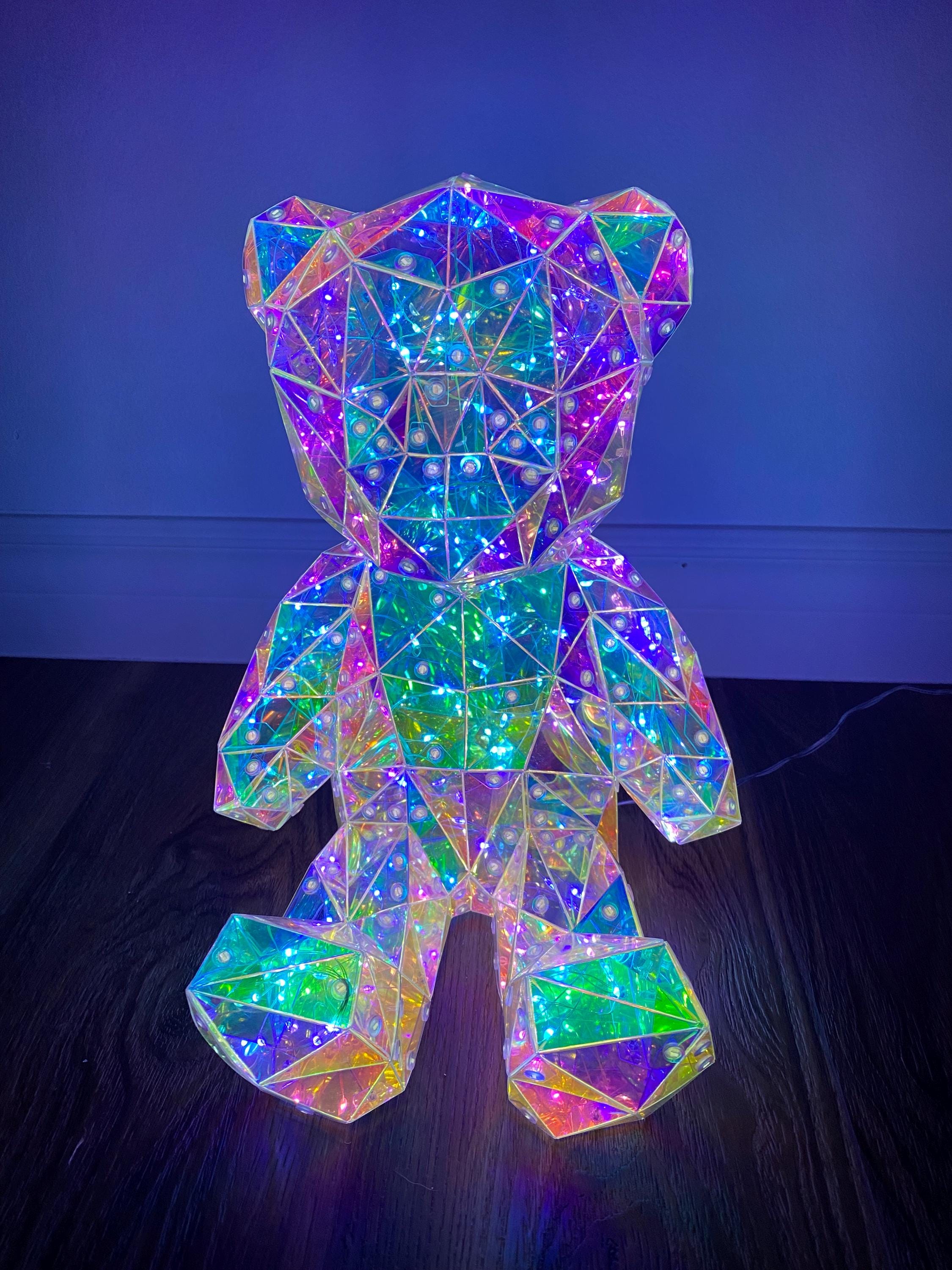 LEDライトアップベア、ホログラフィック虹色ギフト（高さ9インチ