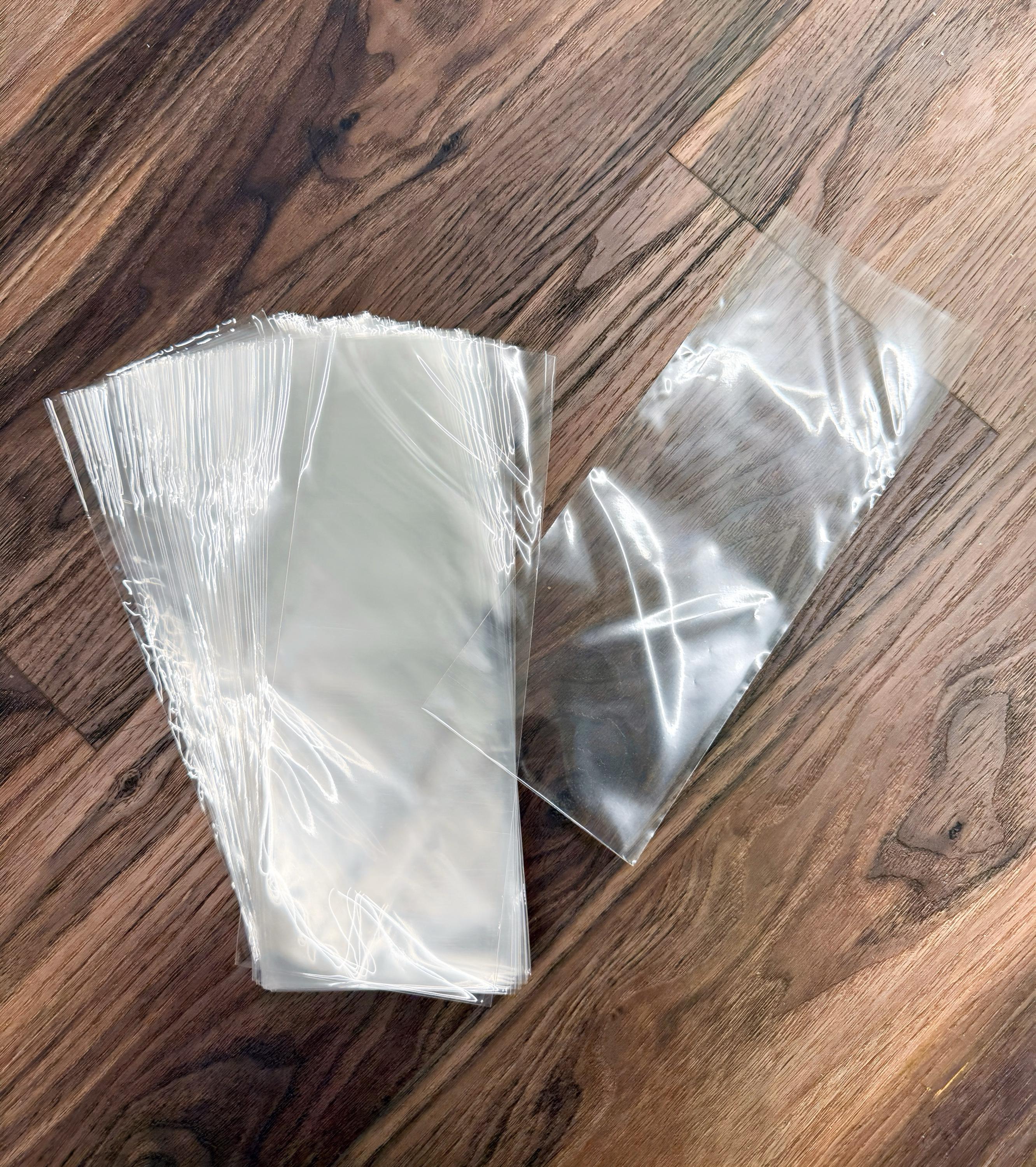 100 sacchetti in cellophane trasparente 3x3" 3x4" 3x15" 4x5" 4x6" 4x7" 4x8"
