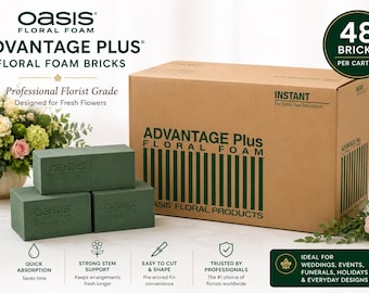 OASIS Advantage Plus Wet Floral Foam Bricks, 48 Pack, Professional Florist Grade, Fresh Flower