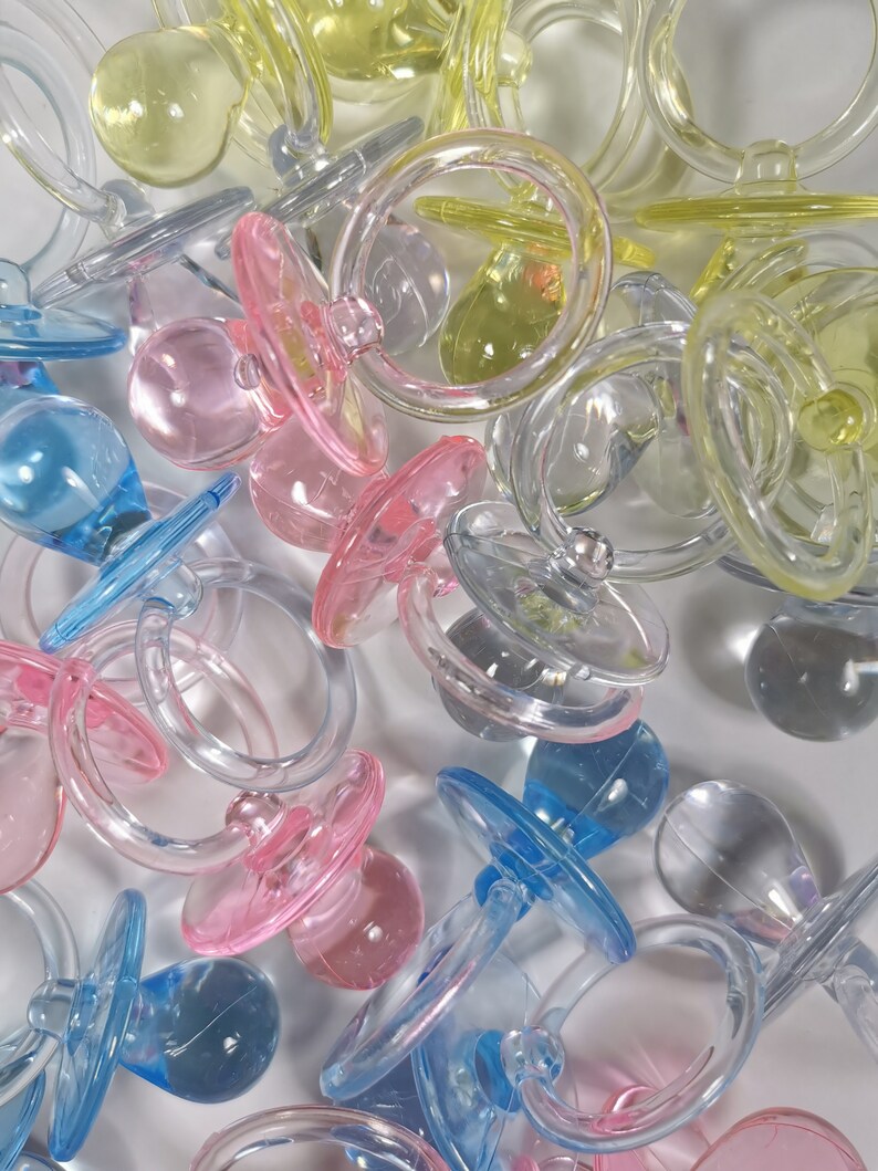12PCS Large Plastic Pacifiers Baby Shower Pacifiers Blue Etsy