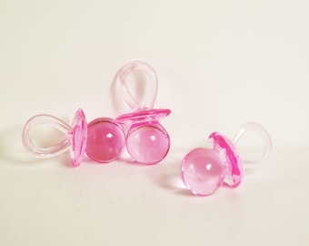 80 Plastic Pacifiers: Baby Shower Favors, Game Decorations (2-1/2" x 1-3/8")