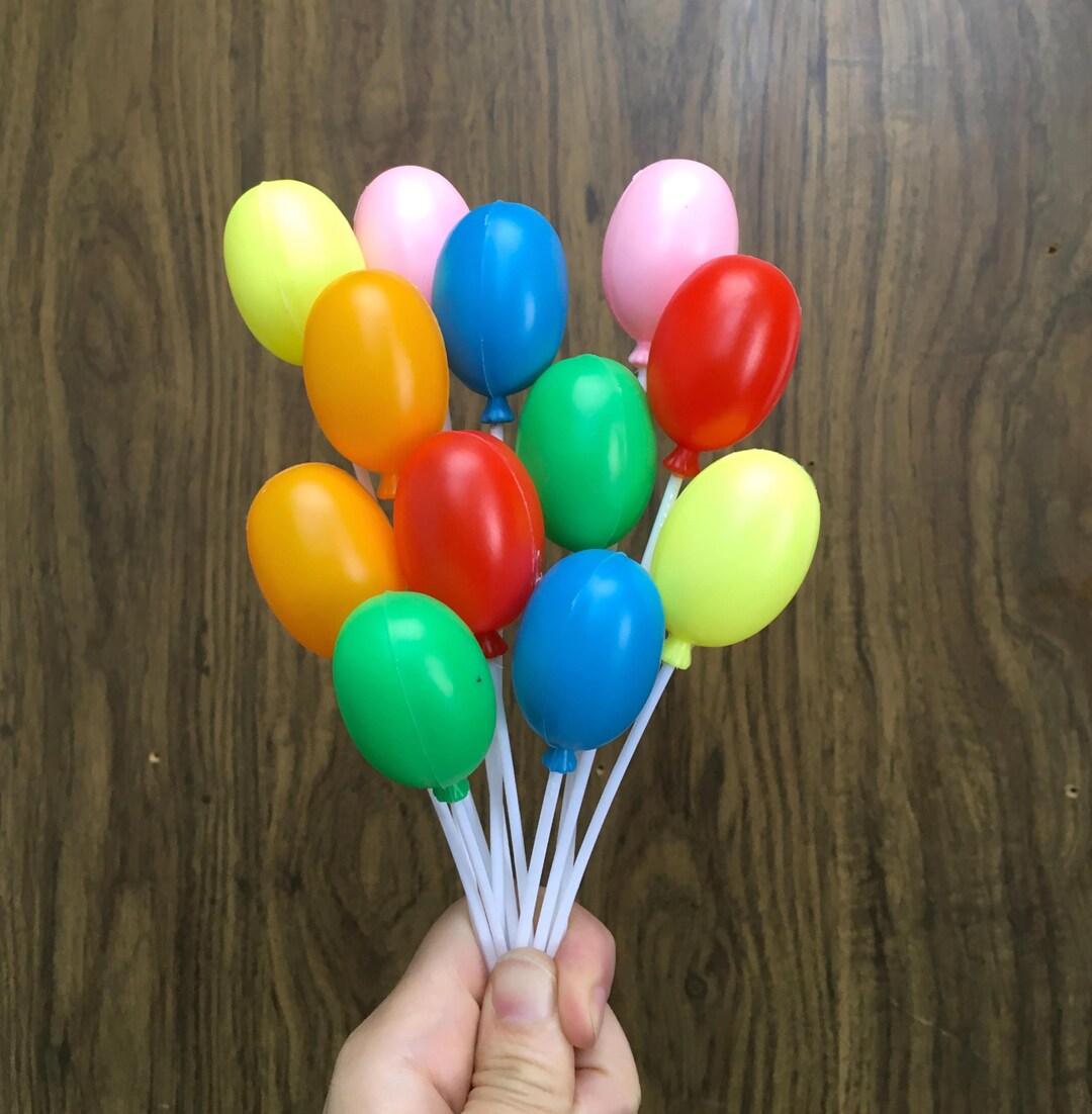 Multi Color Balloon Cake Topper Picks: Birthday Party Decoration - Etsy