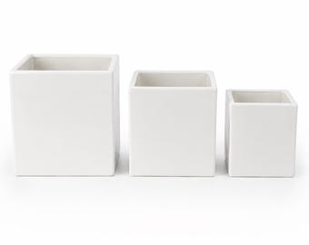 Juego de jarrones de porcelana para floristería profesional | Apilables para un fácil almacenamiento | Listos para bodas y eventos | Jarrones modernos de 5”, 6” y 7” / Floristería para bodas