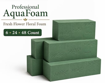 Wet Floral Foam Bricks for Fresh Flowers | AquaFoam Florist Foam Blocks | 6, 24 or 48 Pack | Wedding, Centerpiece & Event Supplies
