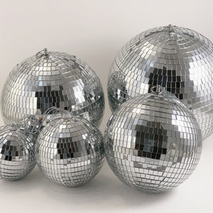1PC Disco Mirror Light Ball 4&quot;, 5&quot;, 6&quot;, 8&quot;, 10&quot;, 12&quot;, 16&quot;, 20&quot; & 2-3/8&quot; Mini Balls (6 pcs per unit ) w/Hanging Ring / String Multiple Sizes