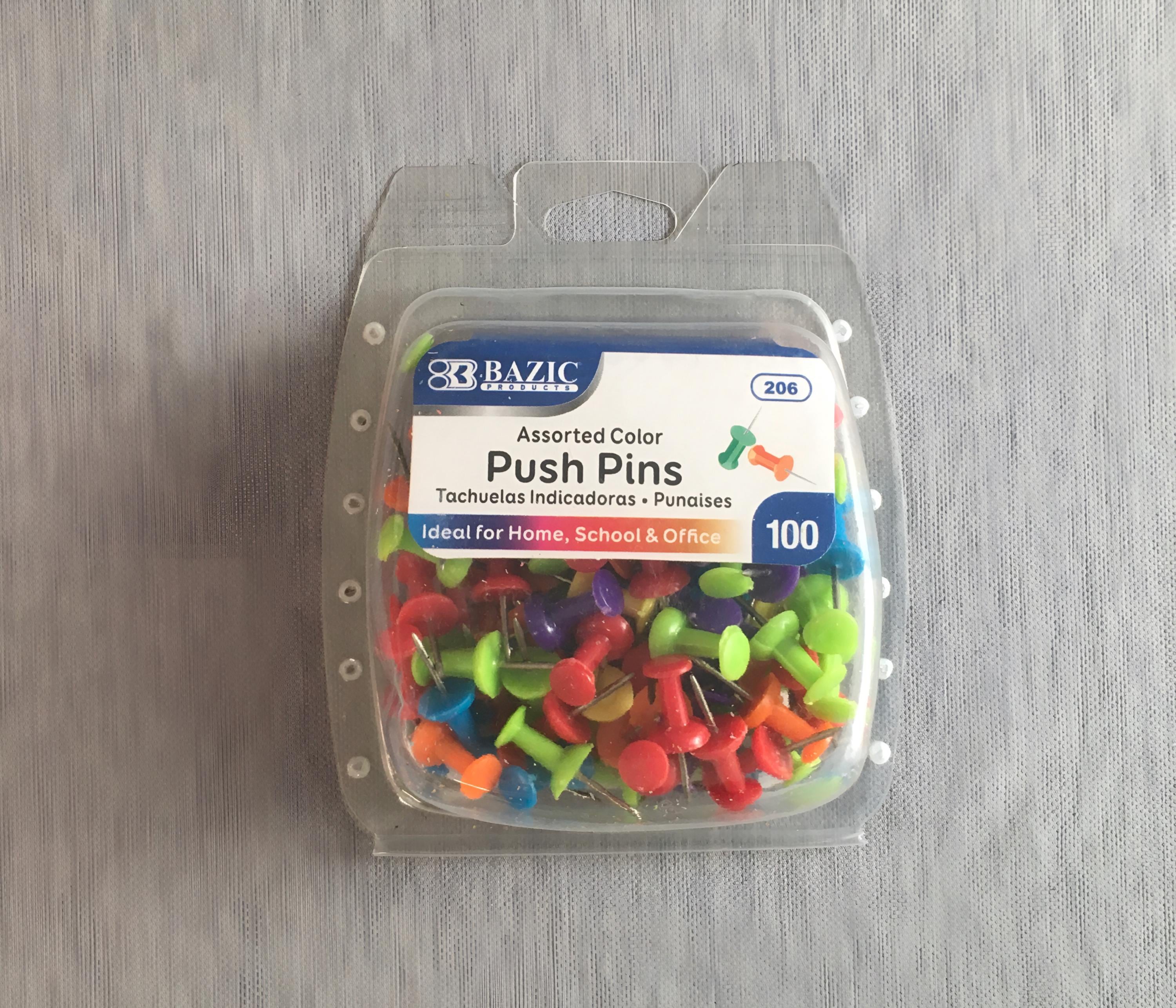 Push Pin Counter 100 Count Clear/ Assorted Color Push Pins With Steel Pin - Etsy