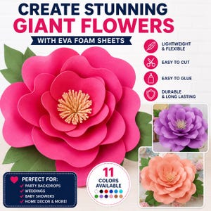 Láminas extragrandes de espuma EVA de 33 x 46 cm (13" x 18") – Paquete de 10 láminas de espuma para manualidades y cosplay. imagen 4